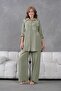 Oversize Linen Set with Embroidered Stones - 2