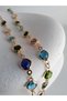 Multi Colored Stone Adjustable Y Necklace 45 cm