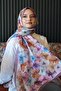 Hydrangea Flower Pattern Lavender Soft Cotton Shawl - 2