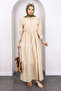Mink Collar Tie Skirt Layered Muslin Dress