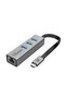 USB-C Hub with Ethernet Adapter with 3 USB 3.0 Ports and 1000Mbps Ethernet Range