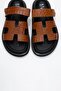 Loana Tan Print Genuine Leather Women's Slippers - 2