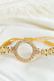 Gold Color Drawstring Adjustable Quarter Bracelet Model, Dorika Beaded Quarter Frame Bracelet - 5
