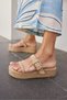 Luzy Women Beige Real Suet Buckle Espadrille Slippers - 8