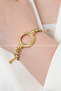 Gold Color Drawstring Adjustable Quarter Bracelet Model, Dorika Beaded Quarter Frame Bracelet - 3