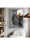 Amazing |   Gold -Black Geometric Model 002 (Bohem) | Framed Tempered Glass Table Single Vertical
