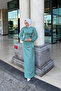 Sahra Side Tie Scuba Hijab Turquoise Dress