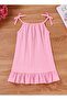 Pink Sile Cloth Girl's Strap Dress