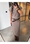 100% Cotton, Slit Back, Brown Muslin Dress - 5
