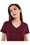 Wine LADIES BASIC V NECK SOLID TEE 8-18 - 2