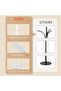 Metal Coat Rack Stand, Modern Freestanding Coat Rack with Natural Marble Base, White Coat Racks and - 7