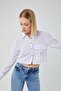 4444 Women's Epaulet Crop Shirt White - 2