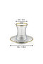 Estikana Golden Rim 6x Tea Cups (100ml) & 6x Saucers (11.8cm) Set – 12PC | Premium Pasabahce Glass - 3
