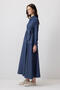Contrast Stitched Shirt Collar Dress - 2