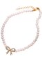 Pearl Necklace with Crystal Bow Pendant
