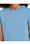 Ribbed Crew Neck Tee Allure Blue - 4