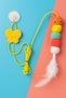Cat Play Fishing Rod Ceiling Stick-On Cat Play Ball Drawstring Bell Toy Caterpillar Cat Dog Carriage - 5