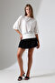 Zaria Women's Openwork Jacquard Comfortable Fit Bat Sleeve Blouse Top & Combed Cotton Blouse - Ecru - 8