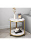 Nordic Light Luxury Marble Living Room Simple Modern Creative Storage Small Round Table Single Layer - 4