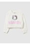 Cropped-Fit Sweatshirt With Hello Kitty Print