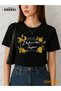 The Impossible Happens Printed Deluxe Edition Cotton Fabric Girl Black T-Shirt - 2