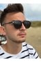 Black Framed Black Glass Brand Model Round Polarized Unisex Sunglasses - 4