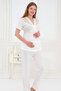 3-Piece Maternity Pajama Set with Lace and Morning Dress - 2