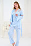 3-Piece Maternity Pajama Set with Lace and Morning Dress