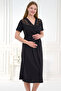 2-Piece Maternity Nightgown Set with Lace and Morning Dress - 2
