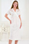 2-Piece Maternity Nightgown Set with Lace and Morning Dress - 3