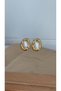 Sihra Accessories Steel Big Pearl Detail Vintage Earrings Nail Model Gold Color Earrings - 3