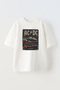 Unisex White Oversize Cotton Acdc Car Poster Printed Knitted T-Shirt