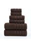 6-Piece Pure Cotton Bath Towel Set Brown