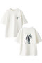 Unisex White Oversize Cotton Metalica Shadow Poster Front Back Printed Knitted T-Shirt
