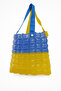 Women's Beach Bag Yellow Blue Inflatable Shoulder Bag Plj03 - 3