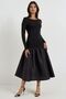 Boat Neck Fitted Midi Dress