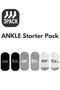 Ankle 1/5 3Pack Black Gray White Unisex Short Sports & Lifestyle Towel Sole Organic Cotton 3-Piece Sock Set