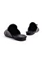 Women's Beige Straw Pointed Toe Slippers Tona Black - 5