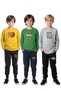 3-Piece Boy's Bottom-Up Set with Round Neck Print Details