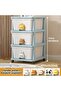 3-Layer Children's Toy Plastic Rolling Drawer Clothes Storage Box Organizer With Wheels - 4