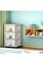 3-Layer Children's Toy Plastic Rolling Drawer Clothes Storage Box Organizer With Wheels - 3