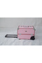 Rolling Wheeled Storage Organizer Makeup Trolley Cosmetics Suitcase Pink