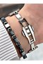 Silver Color Slim Thin Case Original Men's Wrist Watch + Bracelet - 7