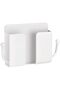 YU WELL Mount Phone Holder Phone Stand with Data Cable Receiving Hole Multi Purpose Phone Dock White
