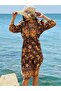 Ethnic Flower Patterned Casual Indonesian Collar Dress - 2