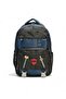 Boys' Middle School Wide Pocketed Patterned 5 Pocket School, Back, Bag