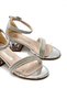 Stone Piping Detailed Heeled Girls' Evening Dress Shoes Silver - 4