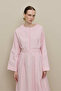 Thin Ribbed Voile Dress Pink - 4