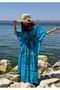 Long Poncho Ethnic Women's Dress with Patterned Wings - 3