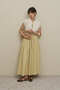 Gathered Wide Voile Skirt Light Yellow - 6